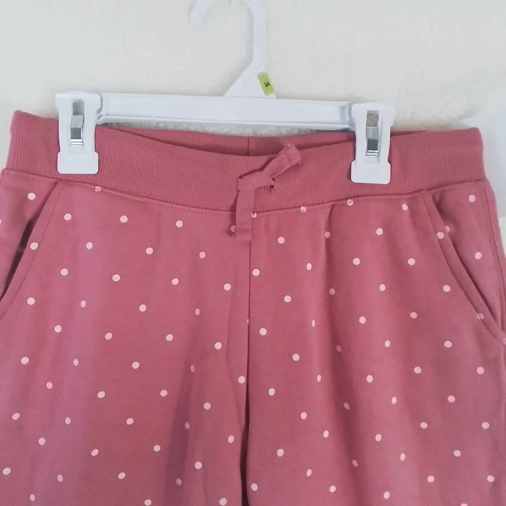 Oshkosh Fleece Lined High Rise Jogger Girl's Size 14 in‎ Pink Polka Dots